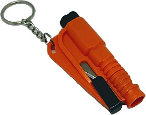 3 in 1 Mini Emergency Safety Hammer Auto Car Window Glass Breaker Cutter Whistle Rescue Escape Tool 6 colors (Orange)
