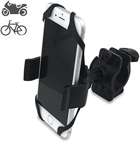 Bike Phone Holder Cellphone Mount - Motorcycle Bicycle Handlebars Adjustable Fits iPhone 6s, 6s Plus, iPhone 7, 7 Plus, Galaxy S7, S6, S5, GPS Device Holds Phones Up To 3.5" Wide