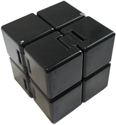 Infinity Cube Fidget Finger Toy for Kids and Adults, Cool Hand Games for Stress and Anxiety Relief and Kill Time, Ultra Durable, Black