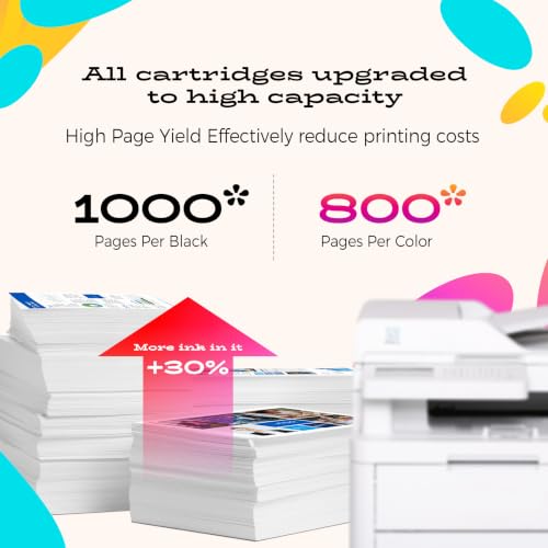 colorfly 924e 924XL Cartuchos de impresora de repuesto para HP 924 XL 924 Compatible con HP Officejet Pro 8120 8122 8123 8125 8128 8130 8132 8133 8134 8135, con chip 4 unidades