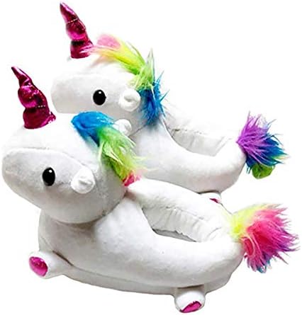 Mattelsen Kids Girls Unicorn Slipper Winter Warm Fluffy Plush Cozy Plush House Shoes Cartoon Design One Size for Children 3-5 Years Old (EU 23-27)