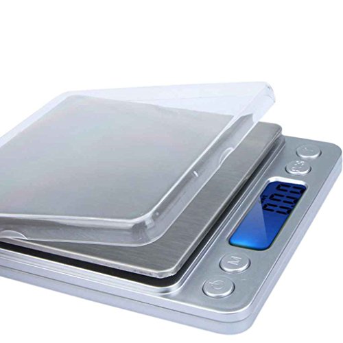MuLuo WH-I2000 300g/500g x 0.01g 2000g x 0.1g Digital Platform Jewelry Scales High Accuracy Electronic Kitchen Scale with 2 Tray