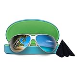Best Deal on Sunglasses / Eyeglasses Case | 100% Money Back Guarantee | Many Colors | Medium Large | for Men & Women | Metal | Hard | Clam-shell |