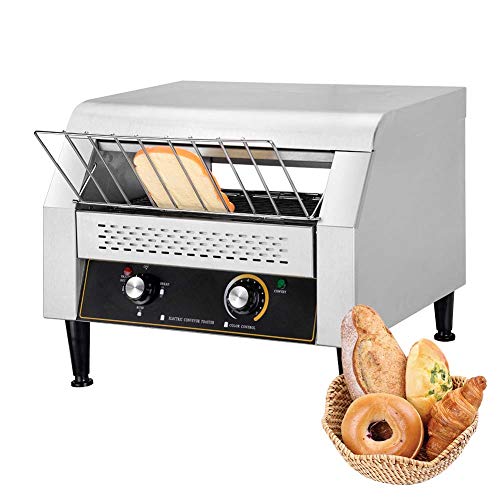 Commercial Conveyor Toaster, Bread Toaster Oven Stainless Steel Baking Container 14.4 x 4.3in, 450pcs/h