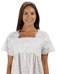 Camisón de manga corta para dama (100% algodón), diseño de Elizabeth