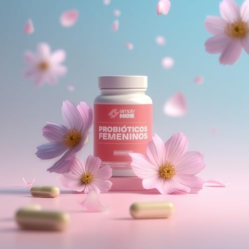 SIMPLY HER Probioticos Mujer | Flora Intima & pH Balanceado | 30 días de Suministro | Bienestar Femenino | Probioticos Femeninos + fibras Prebioticos y Enzimas Digestivas