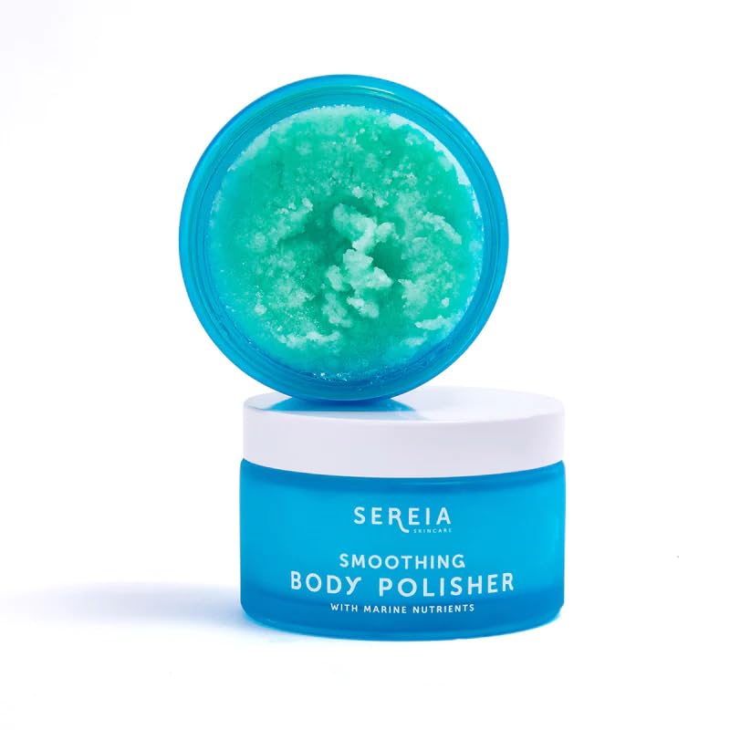 Sereia Skincare Smoothing Body Polisher with Vegetable Collagen, Peach, Grape, and Jojoba Oils, Intense Moisturization for Soft Natural, Organic & Smooth Skin (200ml)