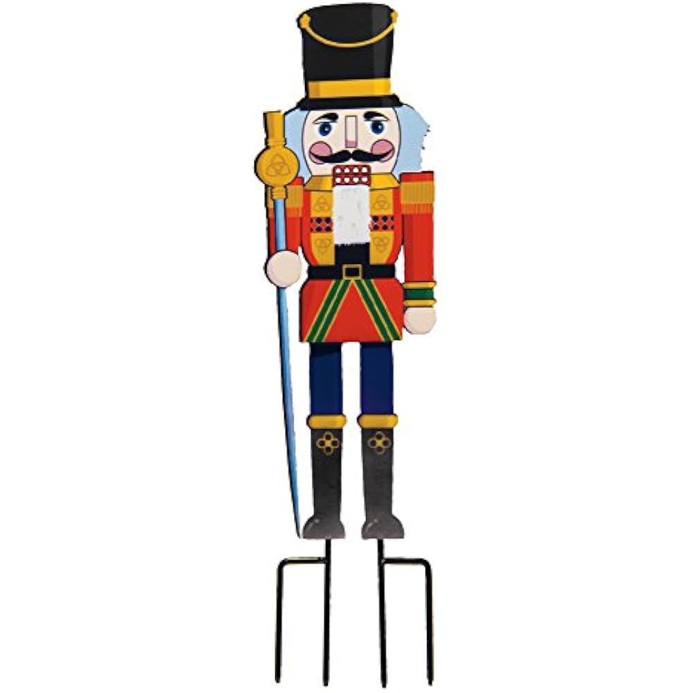Nutcracker Metal Yard Decoration Create Instant Holiday Decor, Toy