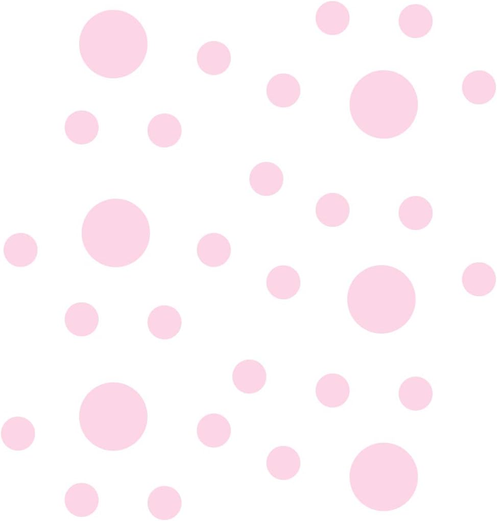 Baby Pink Vinyl Wall Stickers 2 & 4 inch Circles (300