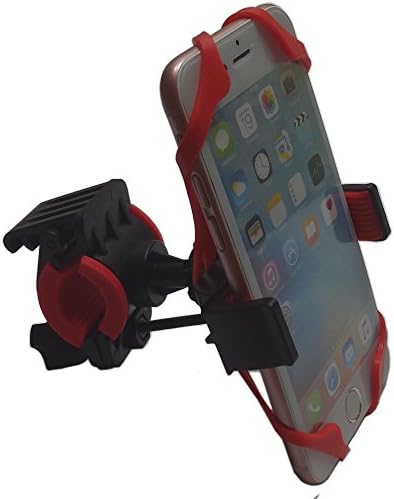 Sawz Bike Phone Mount, Universal One-button Release Clip-Grip Handlebar & Motorcycle Holder Cradle for iPhone 7 6 6(+) 6S 6S plus 5S 5C, Samsung Galaxy Note, Nexus, HTC, LG, BlackBerry (Red, Small)