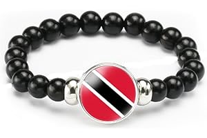 vmcoatdu National Flag Bracelet Elastic Rope Beaded Bracelet Support Your Country Travel Souvenir Gifts for Men Women