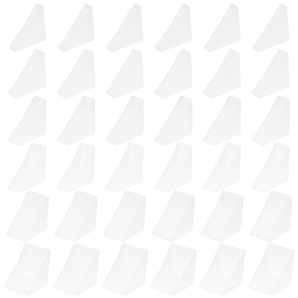 BENECREAT 36Pcs 6 Sizes Triangle Protector Translucent Plastic Corner Guards Covers Proofing Edge Protector for Picture Frame Mirror Ceramic Glass Transparent Protection, White