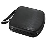 Foxnovo Portable Clear Plastic 40 Cd DVD VCD Disc Holder Storage Box Bag Wallet Case Protector Organizer (Black)