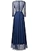 FORTRIC Women 3/4 Sleeve Top Lace See-Through Back Wedding Maxi Bridesmaid Dress