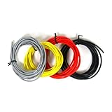 Set of 4 6-foot Shielded Guitar Circuit Wire Single Conductor - Red,yellow,black & Gray