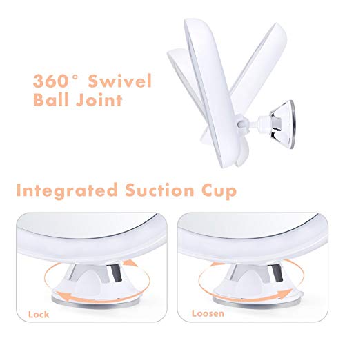 WISREMT Bathroom Led Makeup Mirror, Touch Sensor Light Control 360° Rotatable Cosmetic Mirror (Ship from USA)