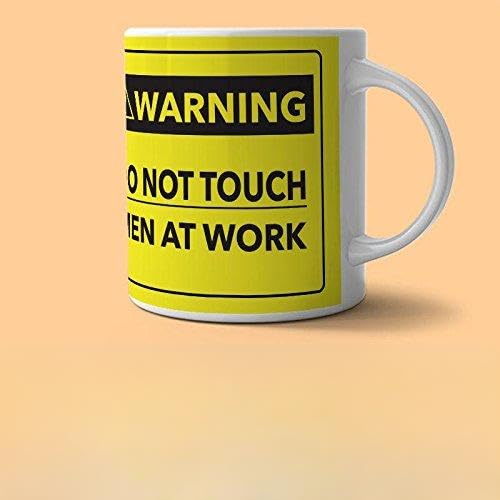 Warning, Do Not Touch, Men at Work Mug (og)