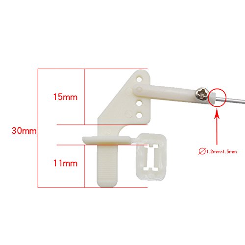 HH-Eason 20 Sets Control Horns 4 Holes White Plastic with Screw for RC Airplane Parts Model Replacement Remote Control Foam Electric Plane 2111MM (20) - Thumbnail 5
