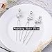 Artio Wedding Hair Pins Accessories with Crystals and Beads for Brides and Bridesmaids 3PCS (Silver)