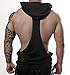 Manstore Mens Workout Hooded Tank Tops Sleeveless Muscle Gym Hoodies with Kanga Pocket
