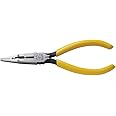 Klein Tools VDV026-049 Crimping Long Nose Pliers With Curved Handles, Grooved Jaws and Induction Hardened Steel