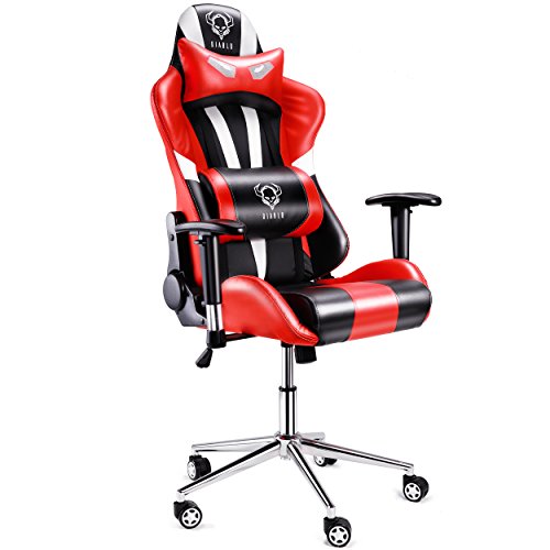 Diablo-X-Eye-Gaming-Sedia-Base-cromata-braccioli-Regolabili-meccanismo-di-inclinazione-Cuscino-Lombare-Finta-Pelle-Portata-150-kg-Scelta-del-Colore-Nero-Rosso