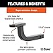 CURT 45024 Class 1 Trailer Hitch Ball Mount, Fits 1-1/4-Inch Receiver, 2,000 lbs, 3/4-Inch Hole, 5-Inch Rise, Gloss Black Powder Coat