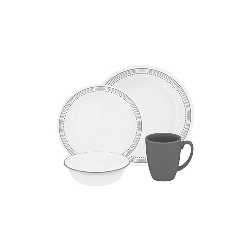 grey corelle dinner set