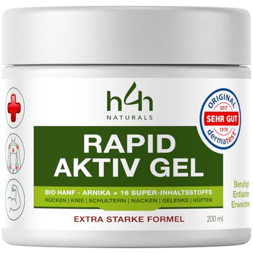 Hemp4Help® Hemp Rapid Active Gel, 200 ml, Pack of 1 For Knee, Joint, Neck And Muscle Pain, Osteoarthritis, Rheumatism, With Comfrey, Hemp, Arnica And Boswellia Serrata Extracts, Super Strong