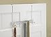 mDesign Over the Door Closet Organizer Rack for Ties, Belts - 24 Hooks, Chrome