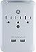 GE Pro 3-Outlet Extender with 2 USB Ports, Surge Protector, Charging Station Wall Tap, Protected Indicator LED, 3-Prong, 540 Joule, 2.4 AMP/10 Watt, UL Listed, White, 33646