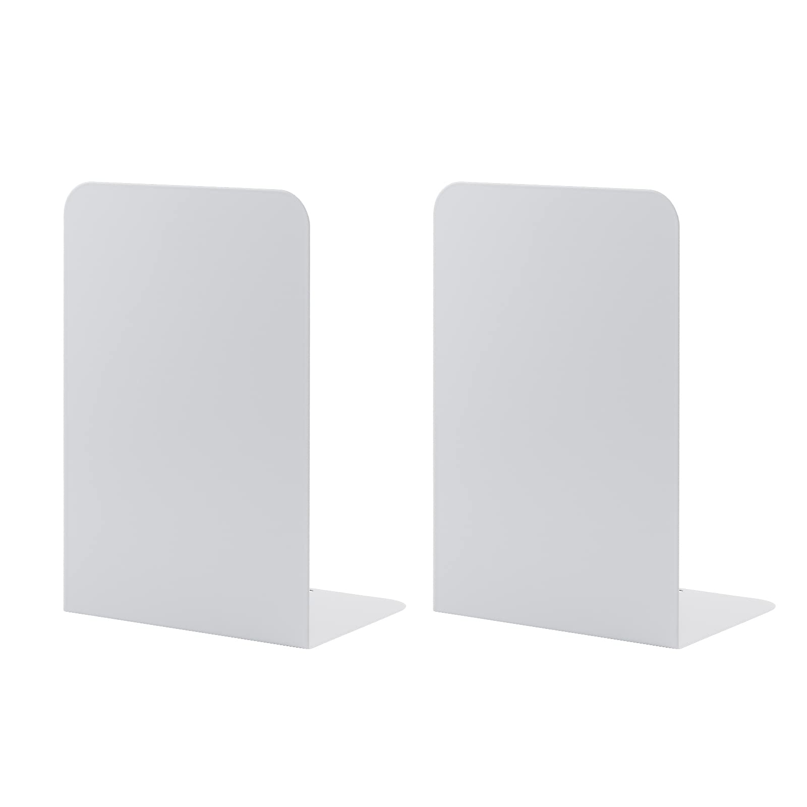 Book Ends for Shelves, MSDADA Heavy Duty Bookends for Office, School&Home, Metal Bookends for Heavy Books, Anti Slip Book Holder Bookend Supports Book Stoppers for Bookworms Gift(White)