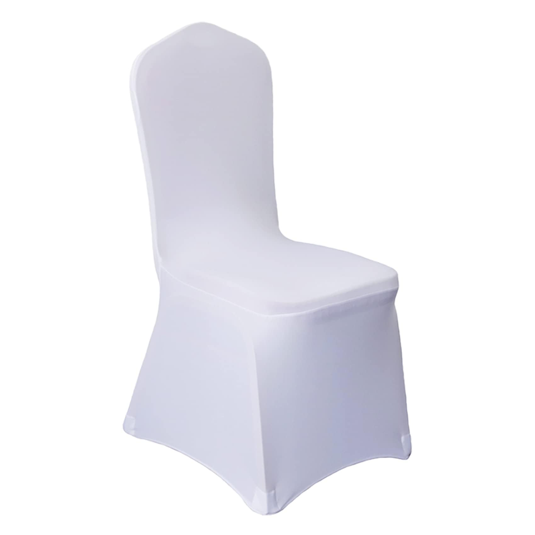Photo 1 of 10 Pcs White Washable Removable Universal for Wedding Party Dining Banquet Polyester Spandex Stretch Slipcovers Chair Covers