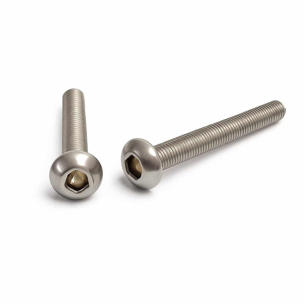 Rubigo M6 Bolts, M6 x 55mm Hex Socket Button Head Machine Bolts - DIN 933 Standard A2 304 Stainless Steel Hex Socket Cap Screws, Fully Threaded for Industrial,Indoor,Outdoor Use, Pack of 10