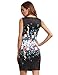 Floerns Women's Floral Print Sleeveless Sexy Bodycon Cocktail Party Round Neck Summer Dresses Black Multicolor Flower M