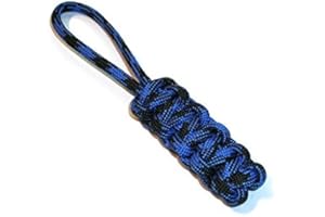 RedVex Zipper Pulls - Knife Lanyards - Equipment Lanyards - Paracord Cobra Style - Choose Your Color & Size (Qty 3) (Black & Blue, 4 inch)