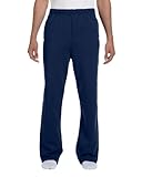 Jerzees Dri-Power Poly Pocketed Open-Bottom Sweatpants, X-Large - J Navy