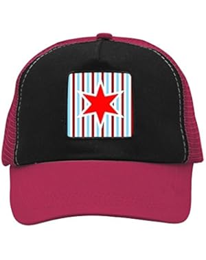 Unisex Chicago Red Star Flag Trucker Hat Adjustable Mesh Cap