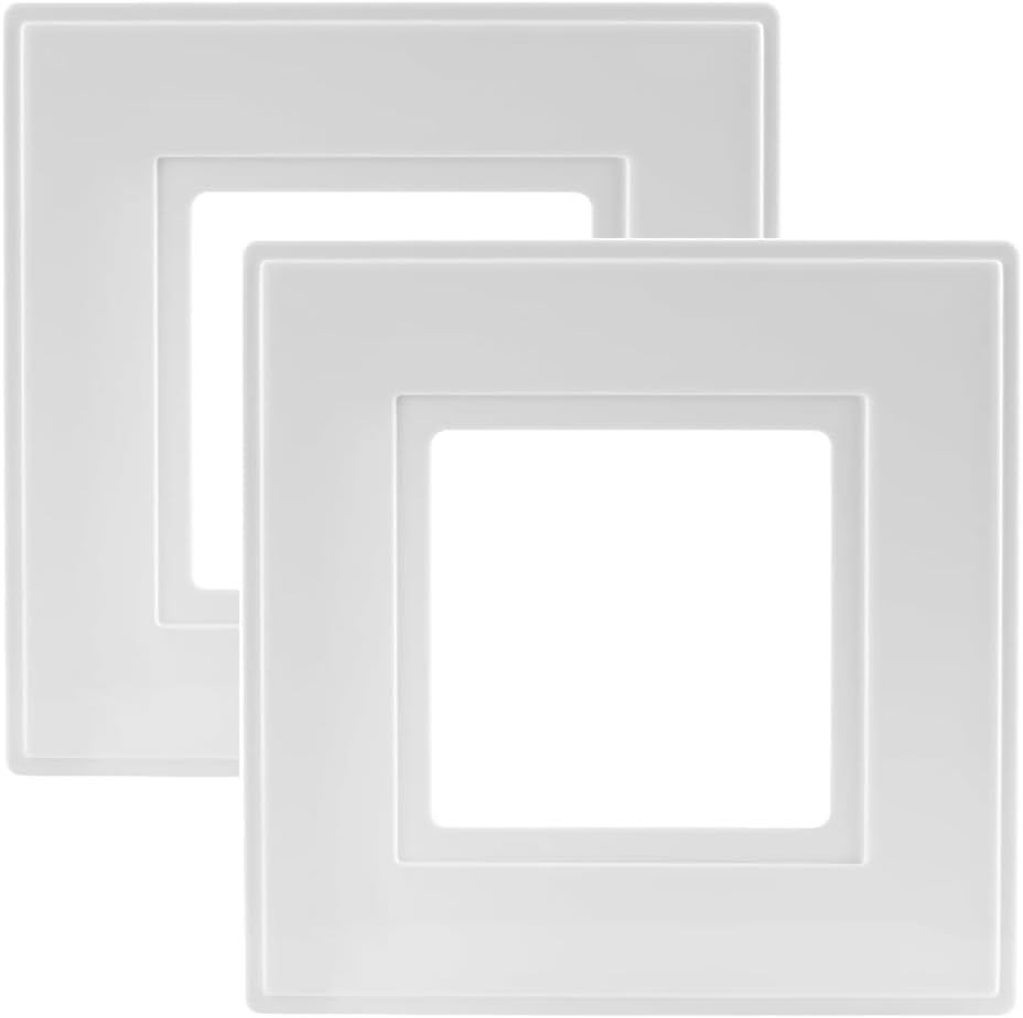 rhinocables Finger Plate Surround White Plastic 143x143x4mm 2 Pack