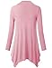 Cestyle Vintage Clothing, Women Tops Long Sleeve Cowl Neck Casual Juniors Sweatshirt Sweater Tunic Shirt Dress Pink Large