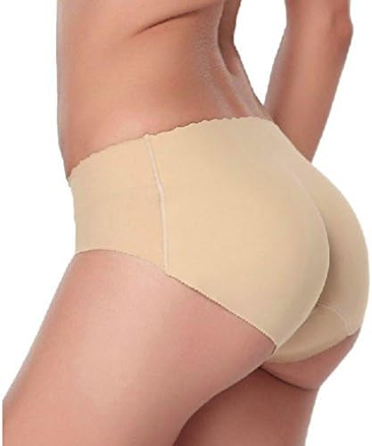 S~XL Fashion Underwear ,Prettymenny Lady Padded Seamless Butt Hip Enhancer Shaper Panties (L, Flesh)