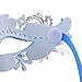 Masquerade Mask Shiny Metal Rhinestone Venetian Pretty Party Evening Prom Mask,Silver and Blue,One size