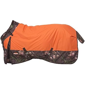 Tough 1 Timber 1200D Waterproof Poly Snuggit Turnout Blanket, Orange, 78