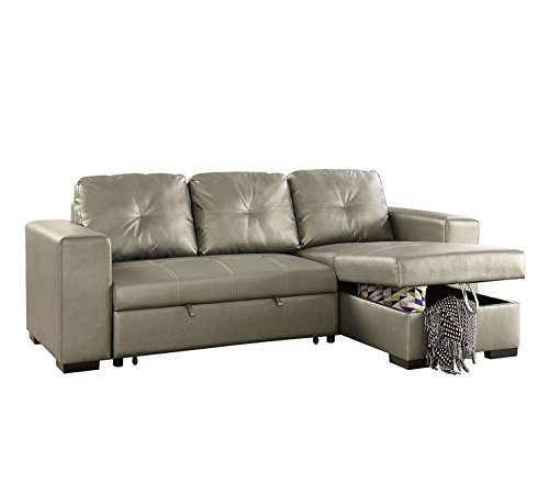 Poundex F6919 Bobkona Forbes Sectional, Silver