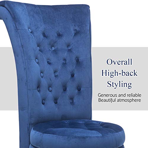 High Back Accent Chair, Velvet Throne Chair Chair with Storage for