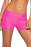 Aleumdr Women's Wide Waistband Bottom Shorts Swimming Panty Pink(FBA)