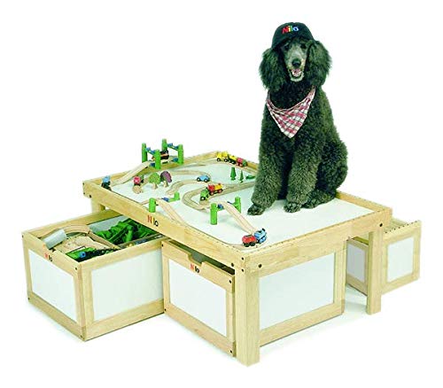NILO N51 Kid's Table Compatible with Legos, Duplo, Trains, Games, Building, Lincoln Logs Safe Fun for Children Educational Toy Board Durable (Accessory Holes, 49x33x19) - Thumbnail 5