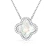 Unique Royal Jewelry Sterling Silver Four Leaf Clover 16 mm Spring Lock Necklace with Continuous Adjustable Length 16