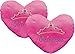Fun Express "Princess" Heart Pillow (with The Princess Embroiding) 13 1/2" X 11". Plush.( 2 Pillows)