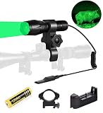 Ulako Green Light 350 Yards Spotlight Flood Light Zoomable Flashlight Torch for Hunting Hog Pig Coyote Varmint